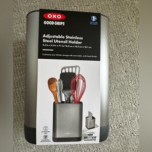 OXO Silver and Black Utensil Organizer